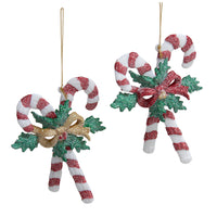 Candy Cane With Bow Ornaments