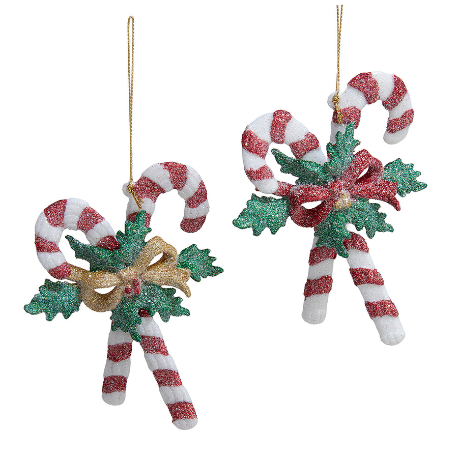 Candy Cane With Bow Ornaments
