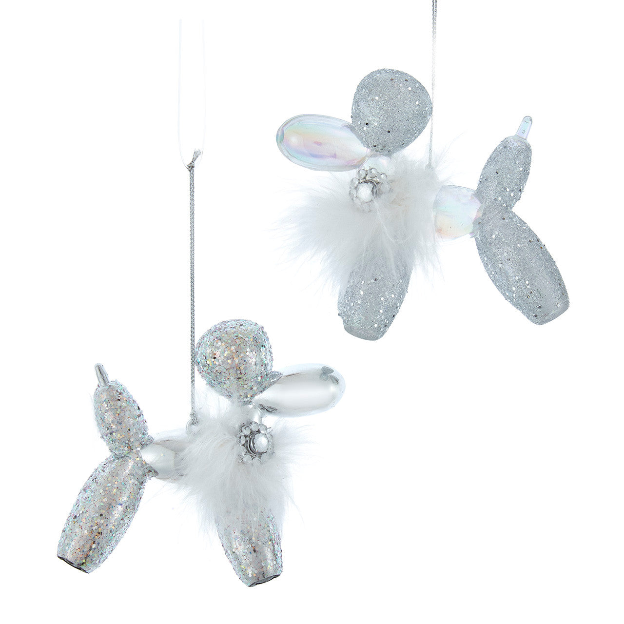 Silver Balloon Dog Ornaments