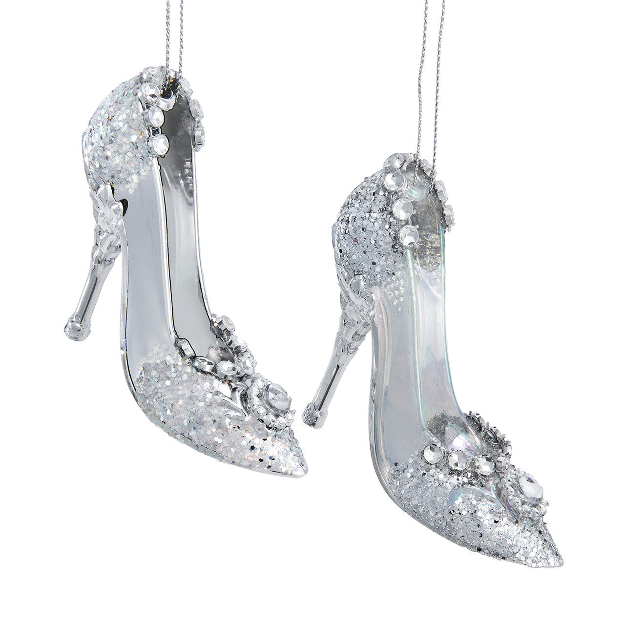 Silver High Heel Shoes Ornaments