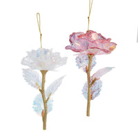 Pink & White Flower Ornaments