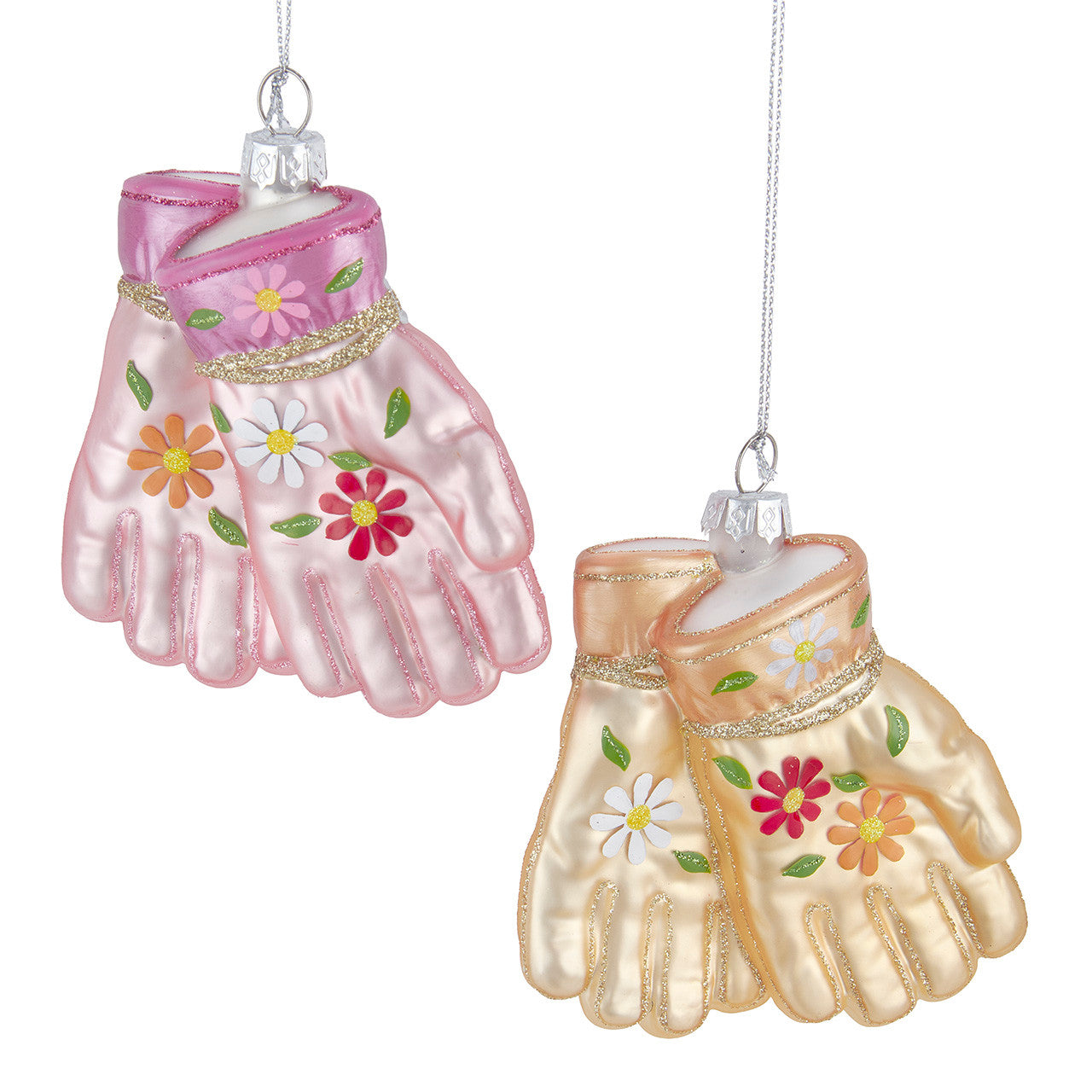 Glass Gardening Gloves Ornaments