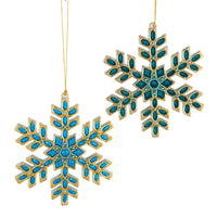 Blue & Green Snowflake Ornaments