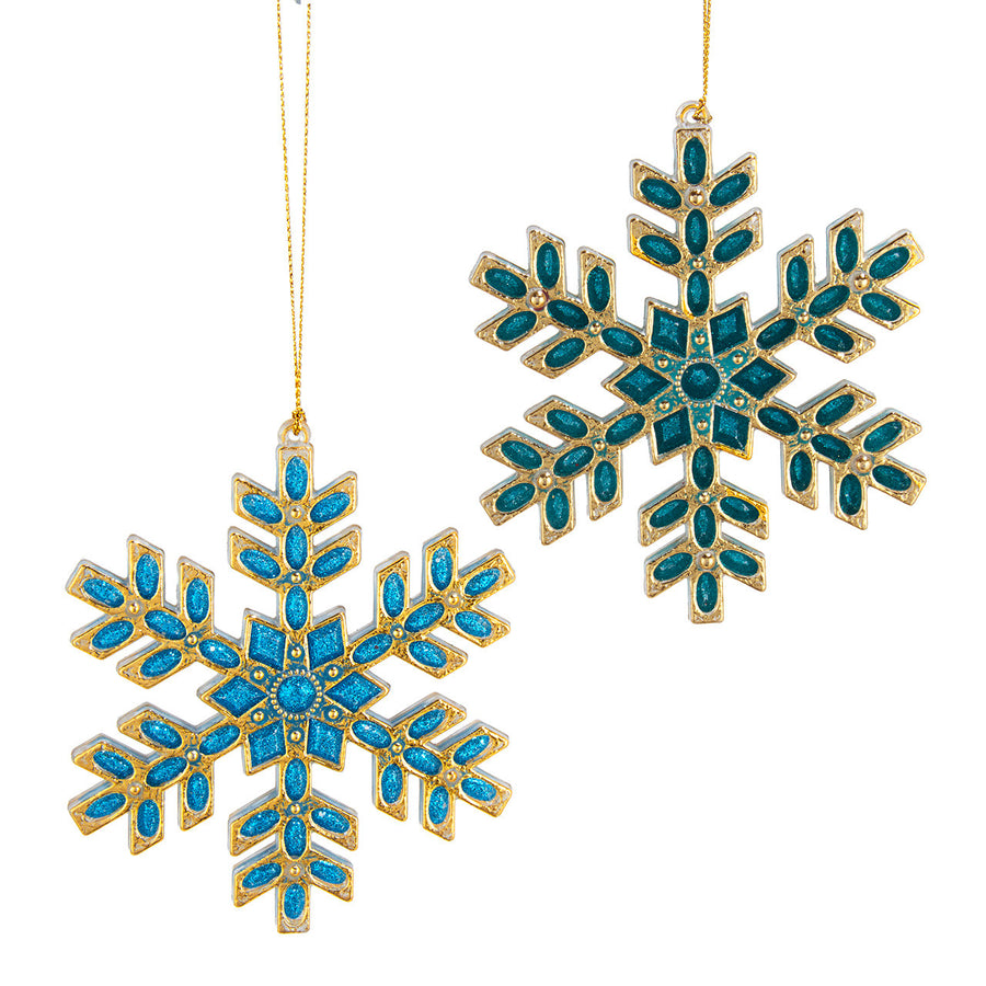 Blue & Green Snowflake Ornaments