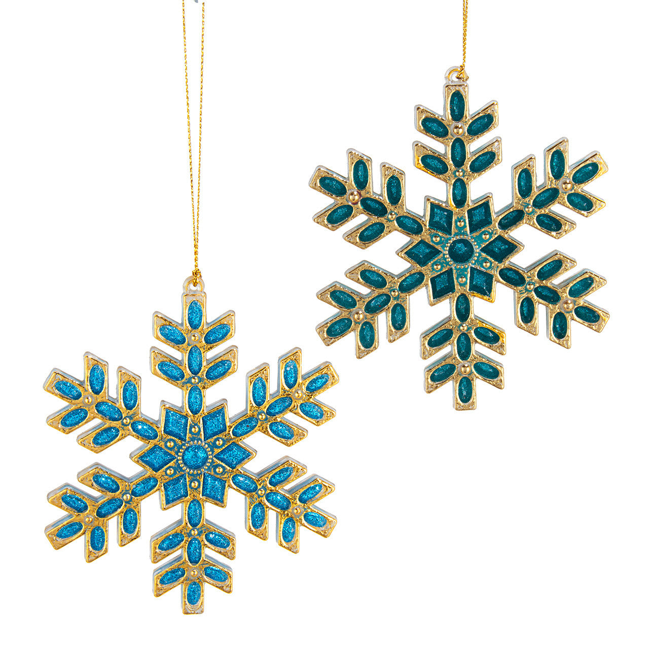 Blue & Green Snowflake Ornaments