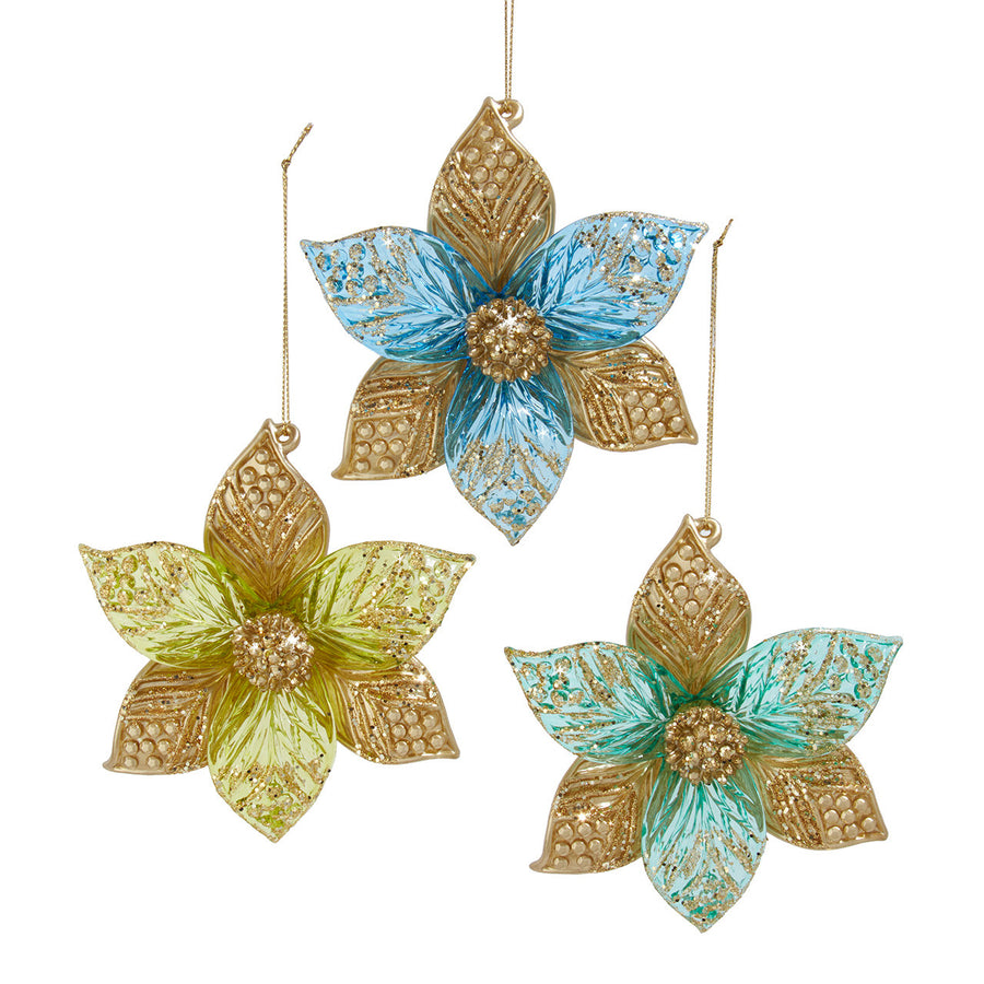 Blue & Green Flower Ornaments