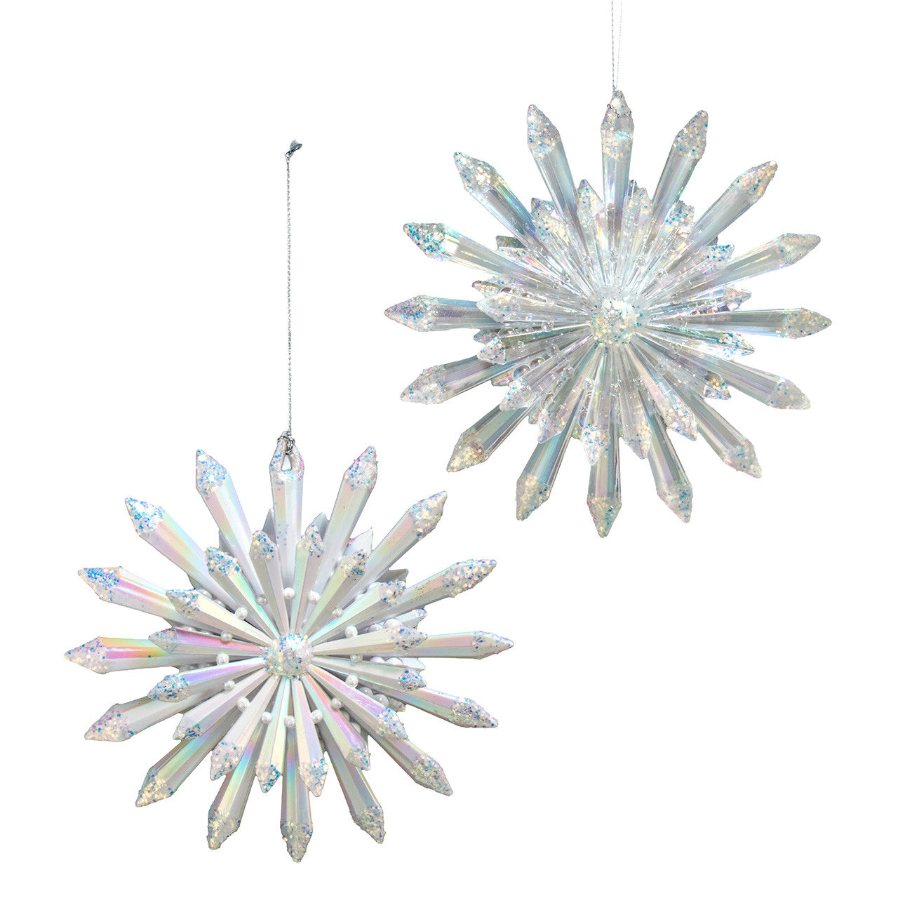 Iridescent Snowflake Ornaments
