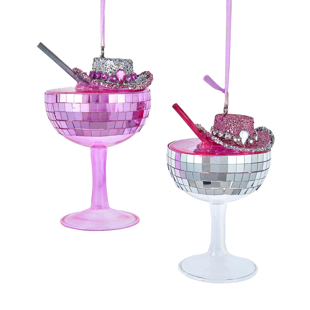 Glass Cowboy Hat On Goblet Ornaments