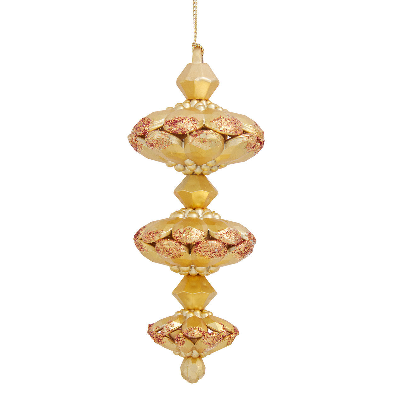 Gold With Copper Glitter Finial Ornament