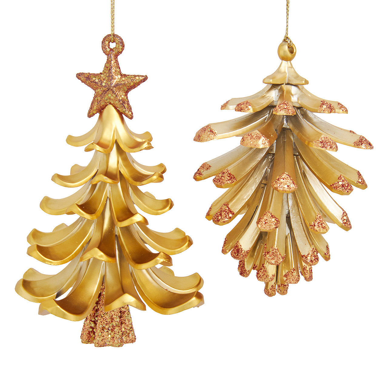 Gold Tree & Pinecone Ornaments