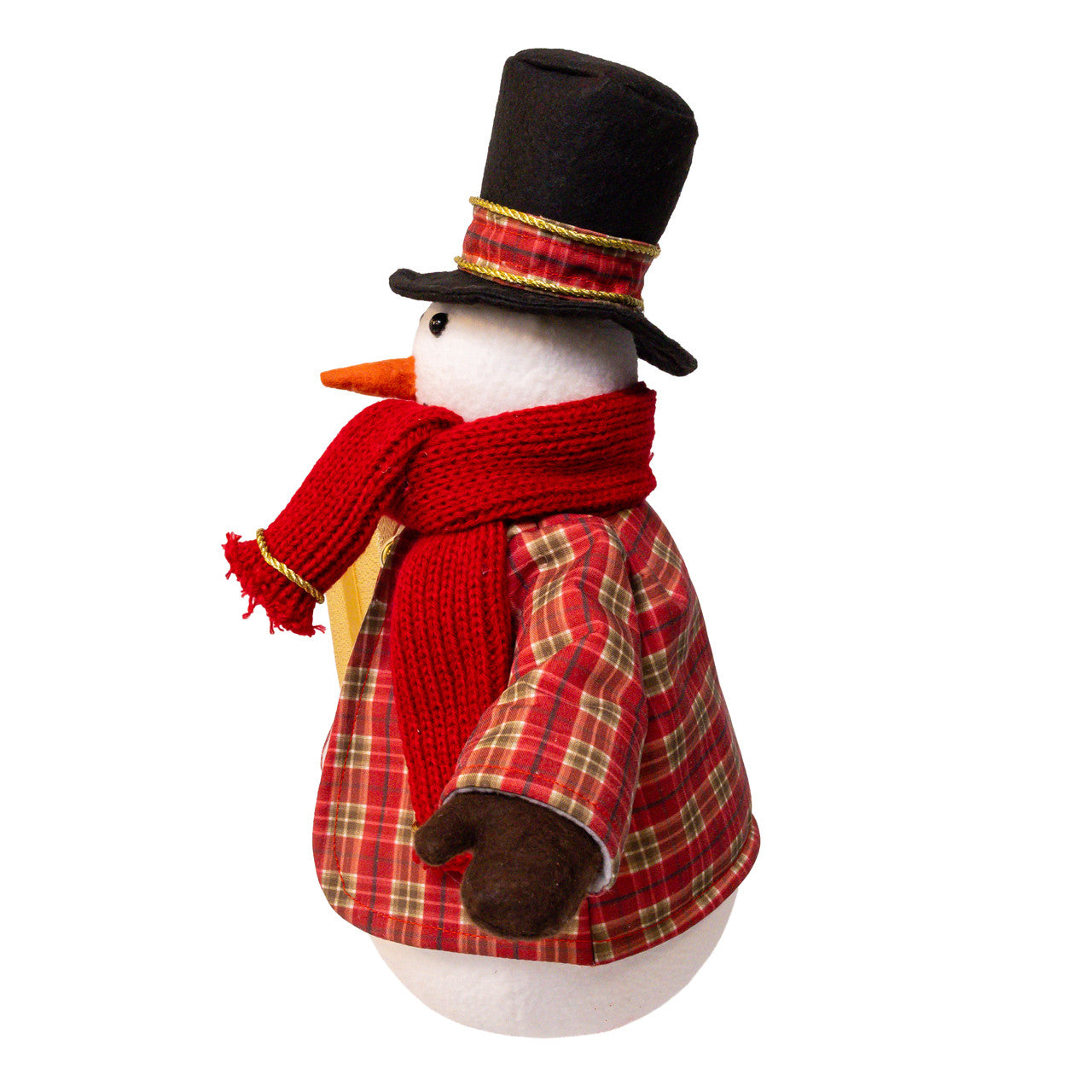 Snowman With Plaid Jacket Ornament