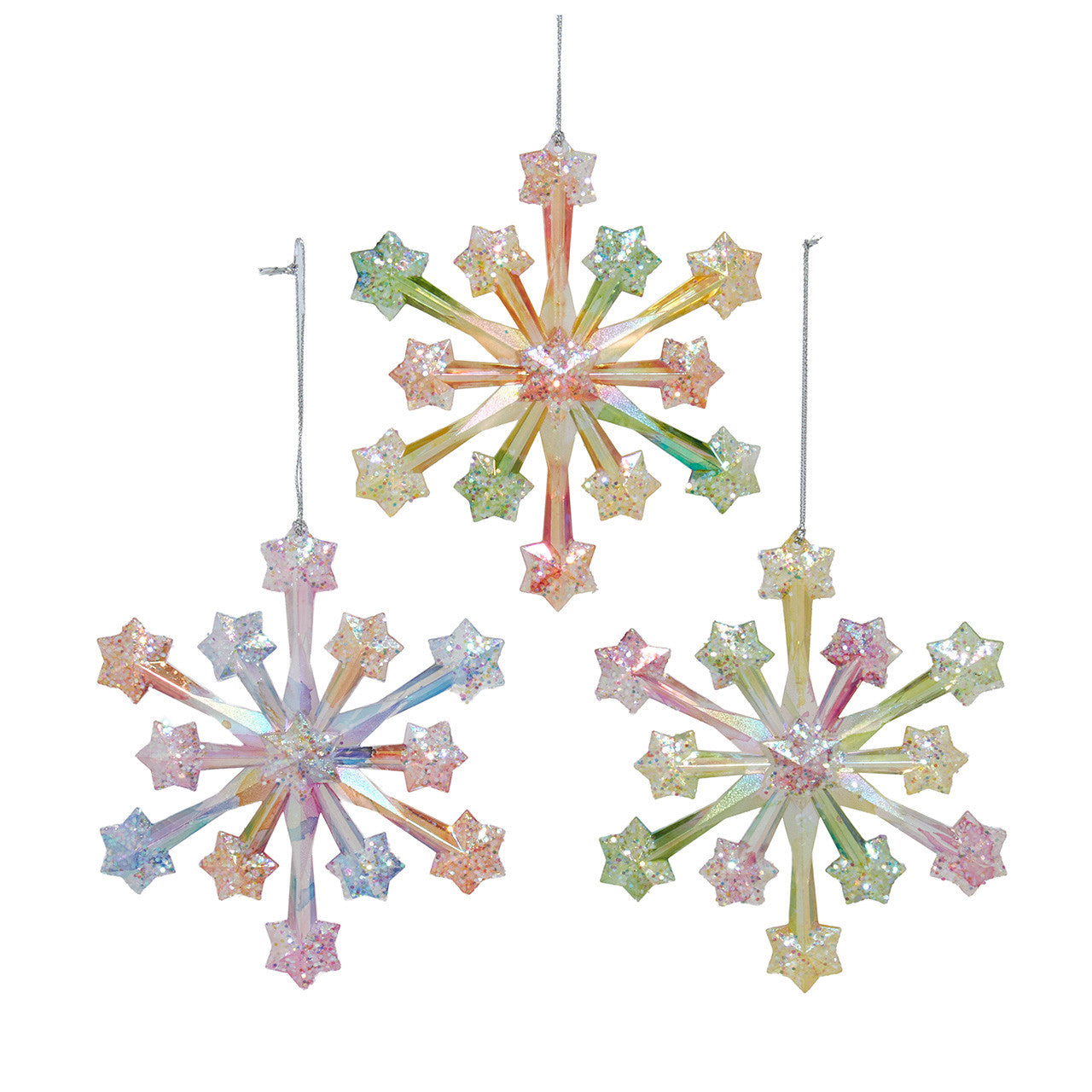 Ombre Fireworks Snowflake Ornaments