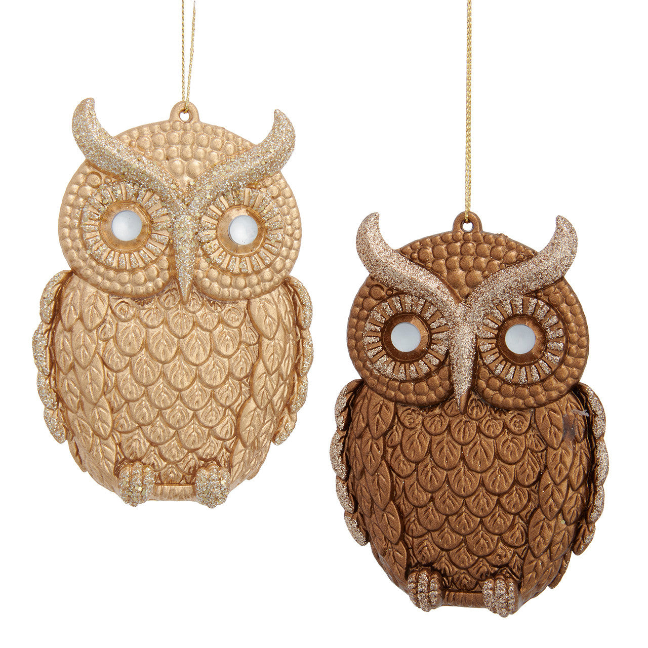 Gold & Bronze Owl Ornaments