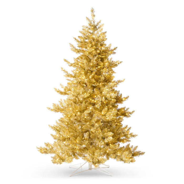 *DC* 5.5' Gold Silver Tinsel Lighted Tree