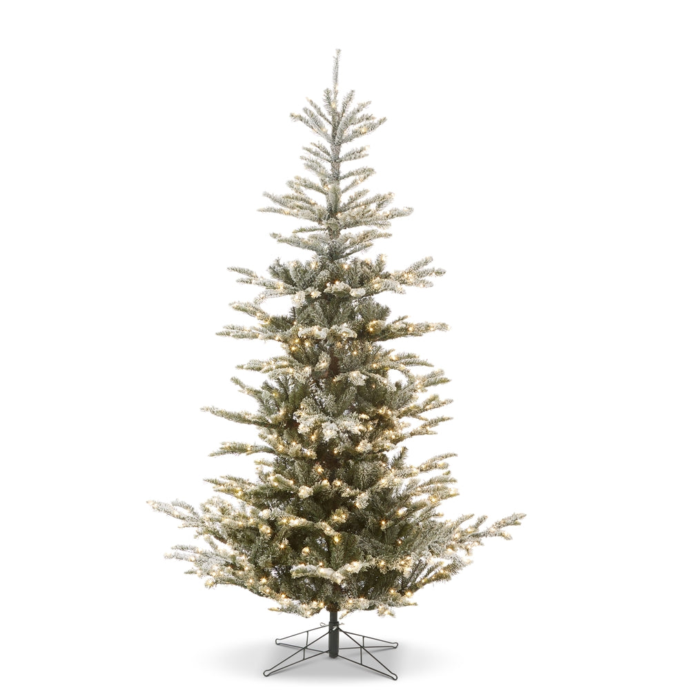7.5' Snowy Norwegian Spruce with Brilliant Color Change LED Lights