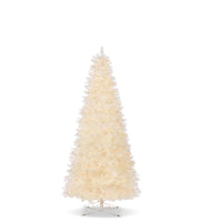9' Crystal Iridescent White Pine with Cluster LED Lights