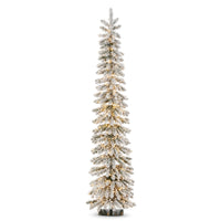 *DC* 6 ' Pre-Lit Flocked Pencil Scotch Pine Tree