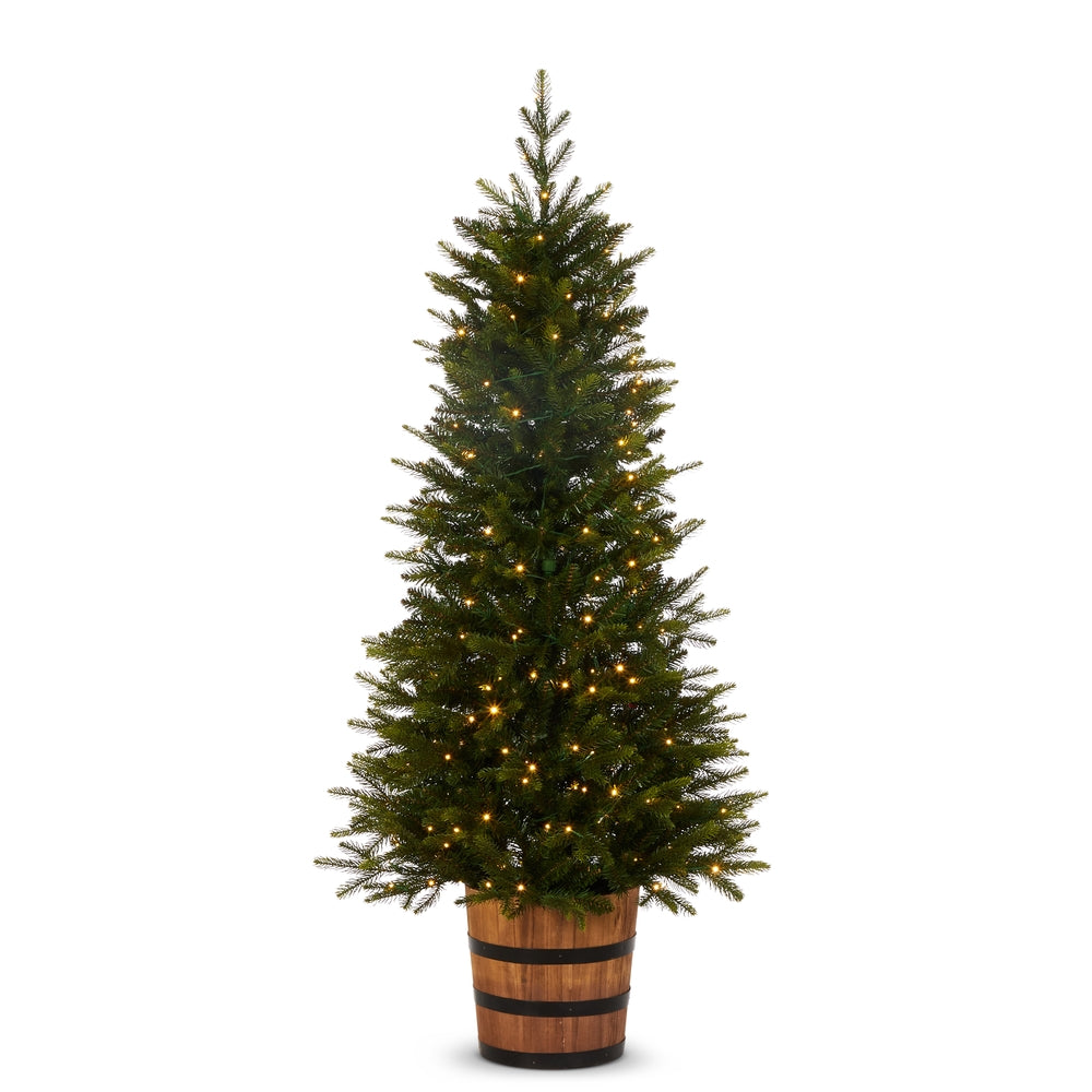 *DC* 5' Pre-Lit Norway Spruce Tree in Barrel Pot