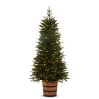 *DC* 5' Pre-Lit Norway Spruce Tree in Barrel Pot