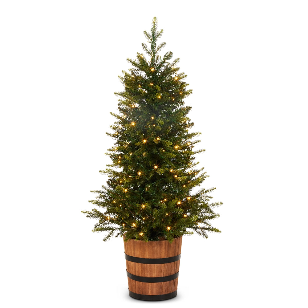 *DC* 4' Pre-Lit Norway Spruce Tree in Barrel Pot