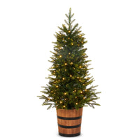 *DC* 4' Pre-Lit Norway Spruce Tree in Barrel Pot
