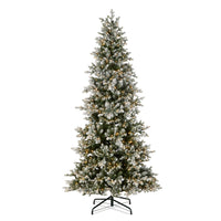 *DC* 9' Pre-Lit Snowy Norway Spruce Tree