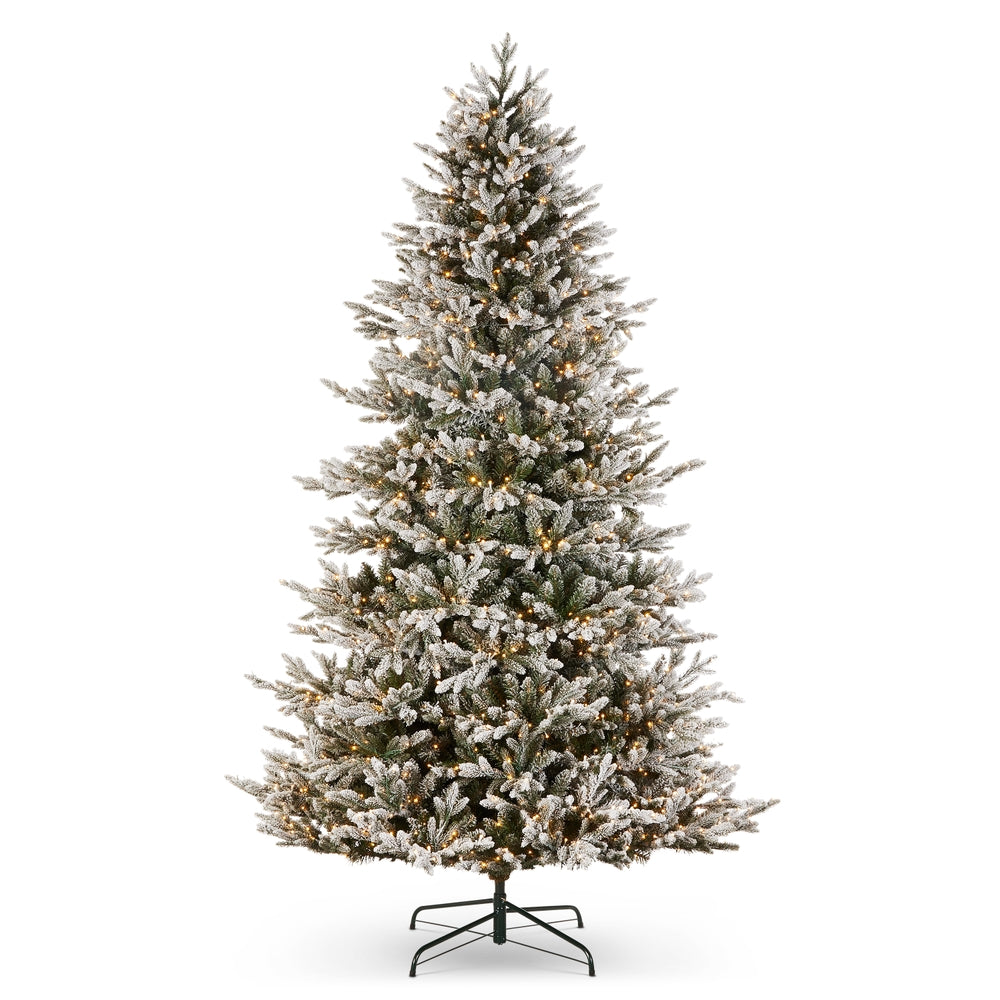 *DC* 9' Pre-Lit Flocked Noble Fir Tree