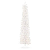 *DC* 5.5' Pre-Lit Flocked Pure White Alpine Tree