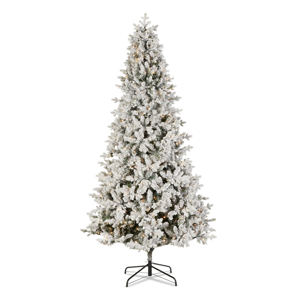 *DC* 9' Pre-Lit Slim Flocked Noble Fir Tree