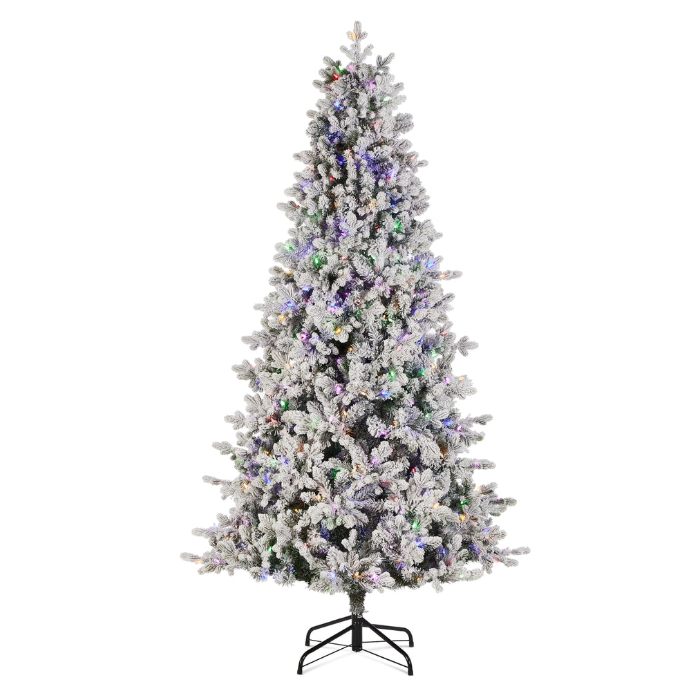 *DC* 7.5' Pre-Lit Flocked Noble Fir Tree