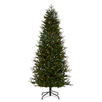 *DC* 7.5' Pre-Lit Snake Light Green Slim Spruce Tree