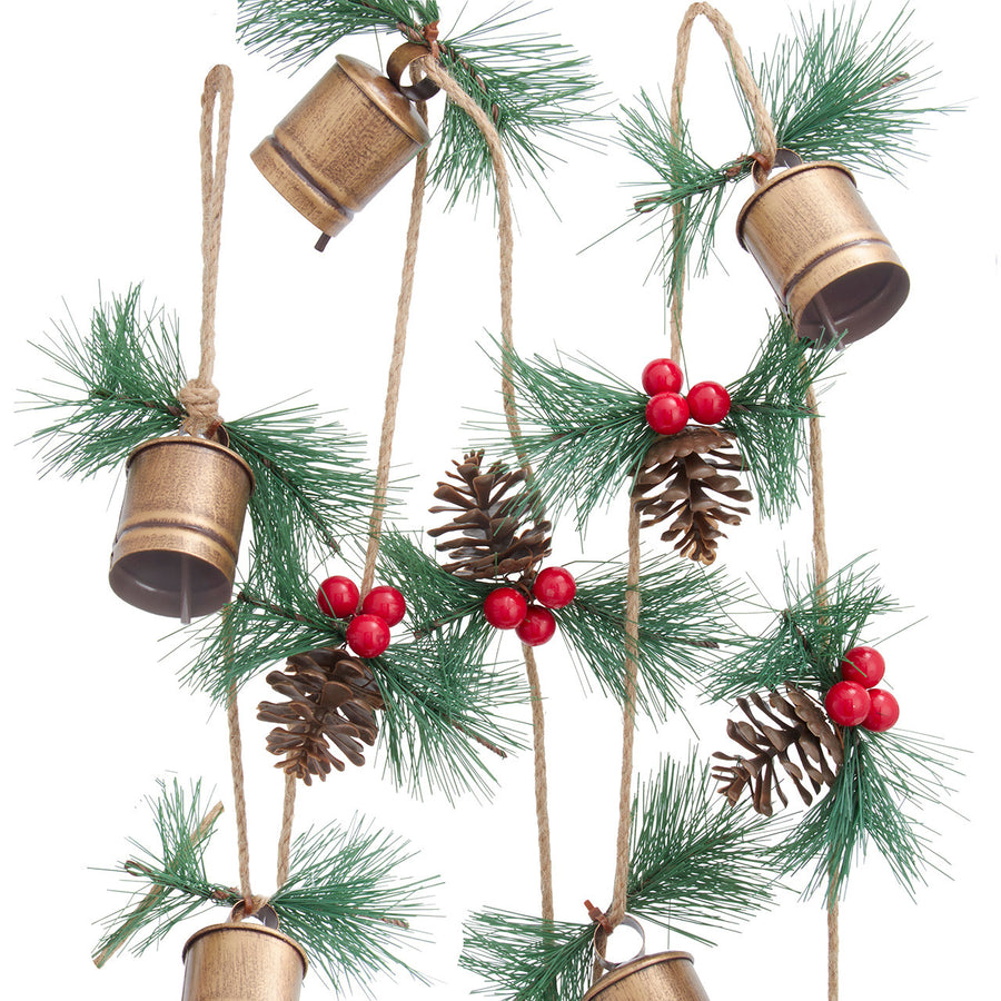 Gold Bells & Pinecone Garland