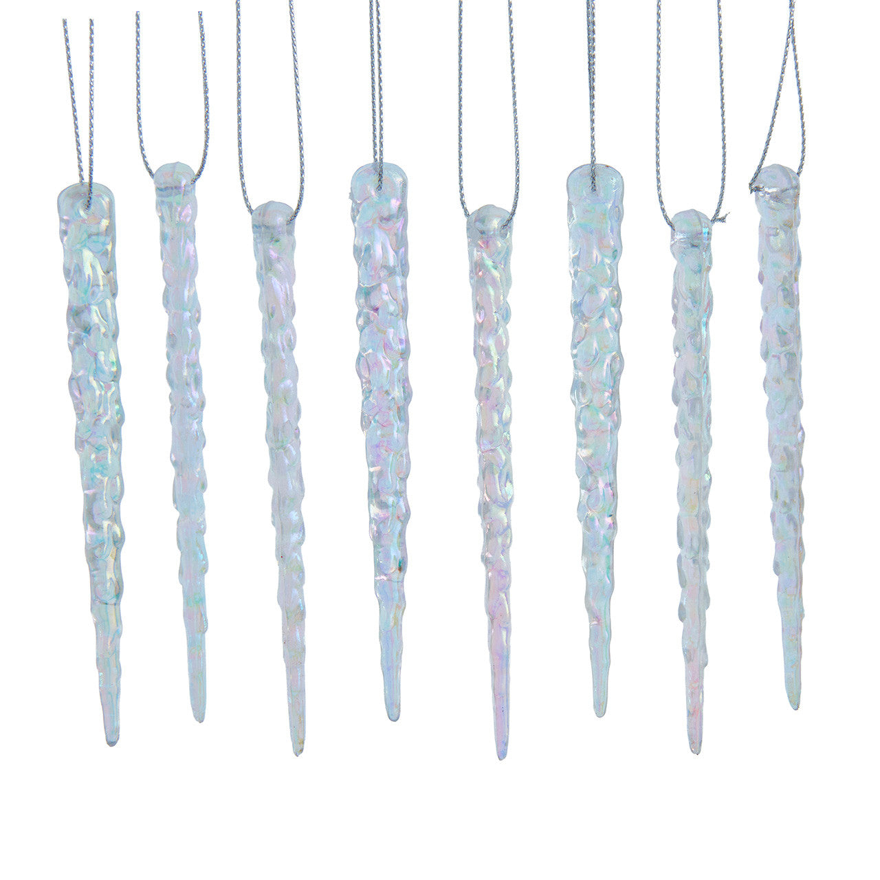 Shatterproof Silver Icicle Ornaments