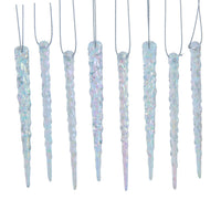 Shatterproof Silver Icicle Ornaments