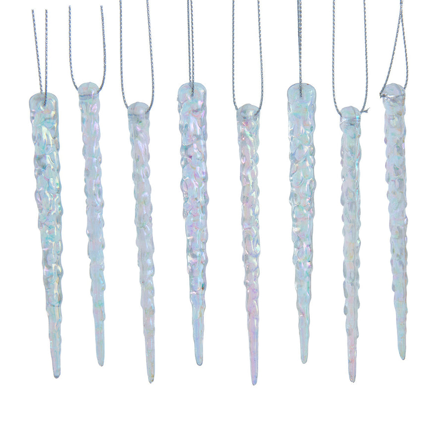 Shatterproof Silver Icicle Ornaments