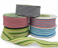 1.5 Inch Grosgrain Multi-Color Striped Ribbon with Woven Edge – TG-5-04N BLUE/TURQUOISE/WHITE