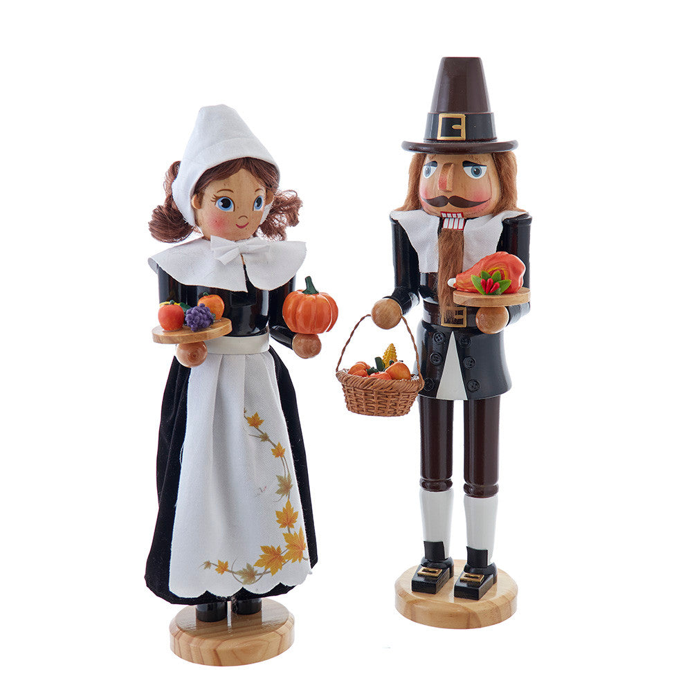 15" Pilgrim Man & Woman Nutcrackers
