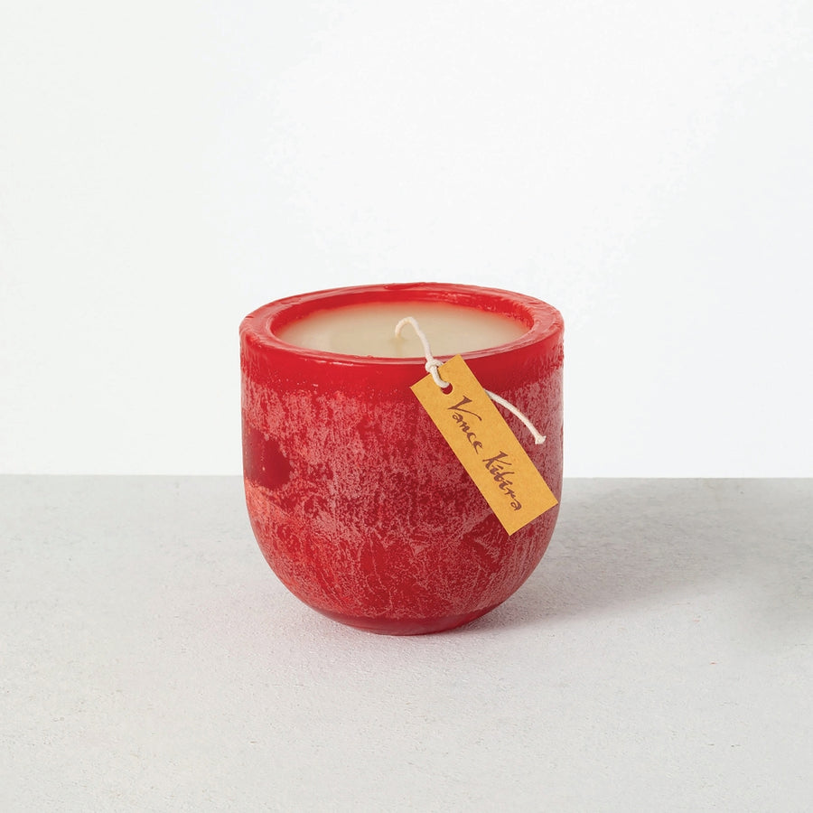 4" x 4" Cranberry Timber Goblet Candle