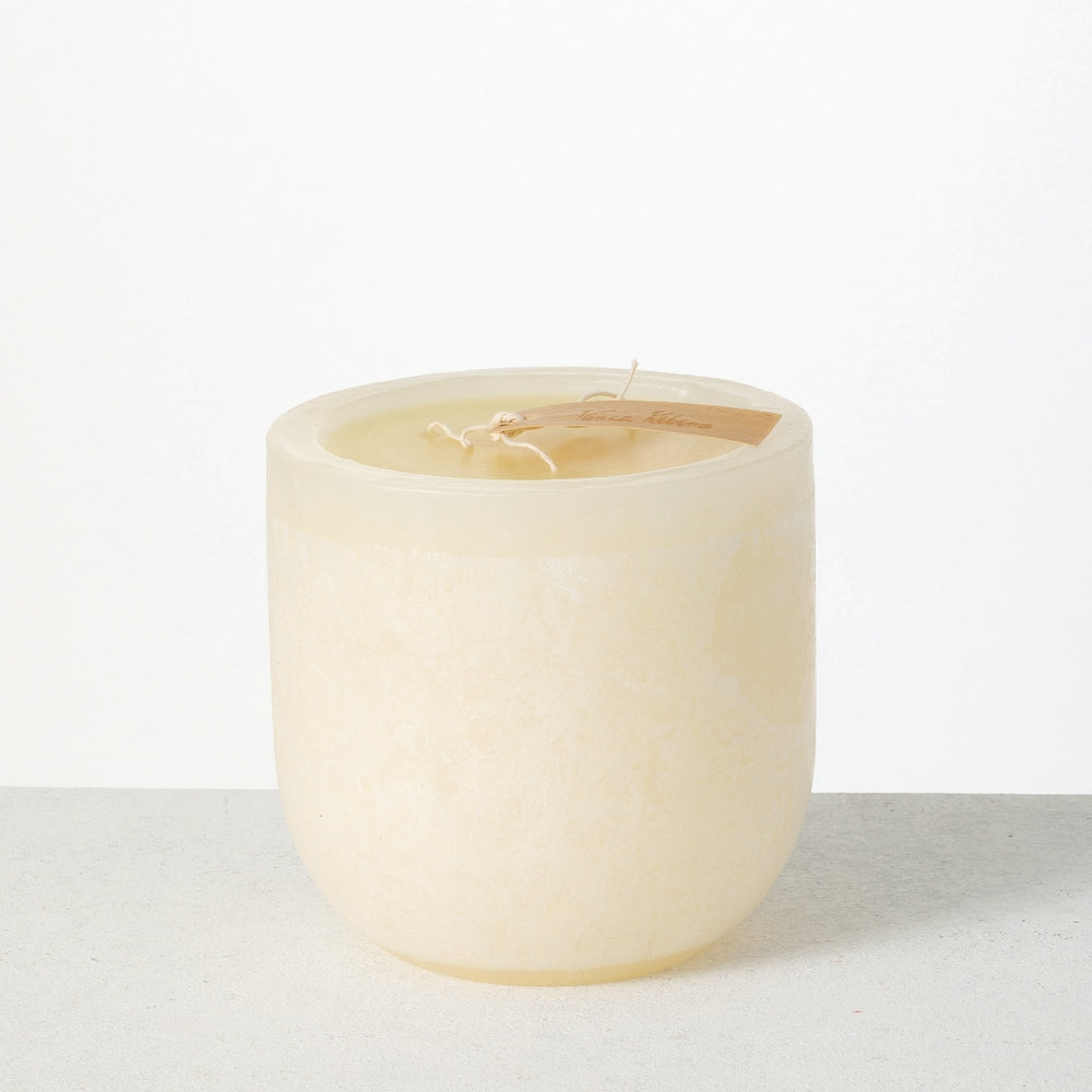 6" x 6" Melon White Timber Goblet Candle