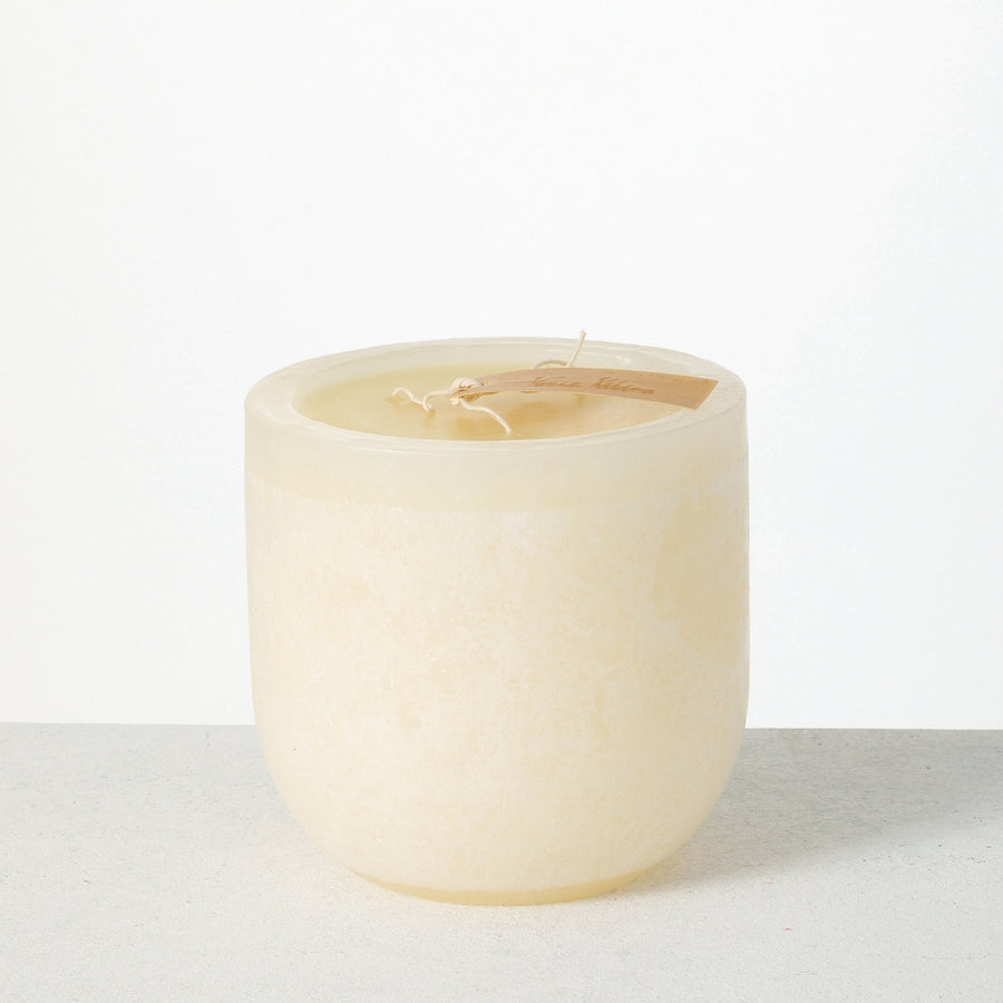 6" x 6" Melon White Timber Goblet Candle