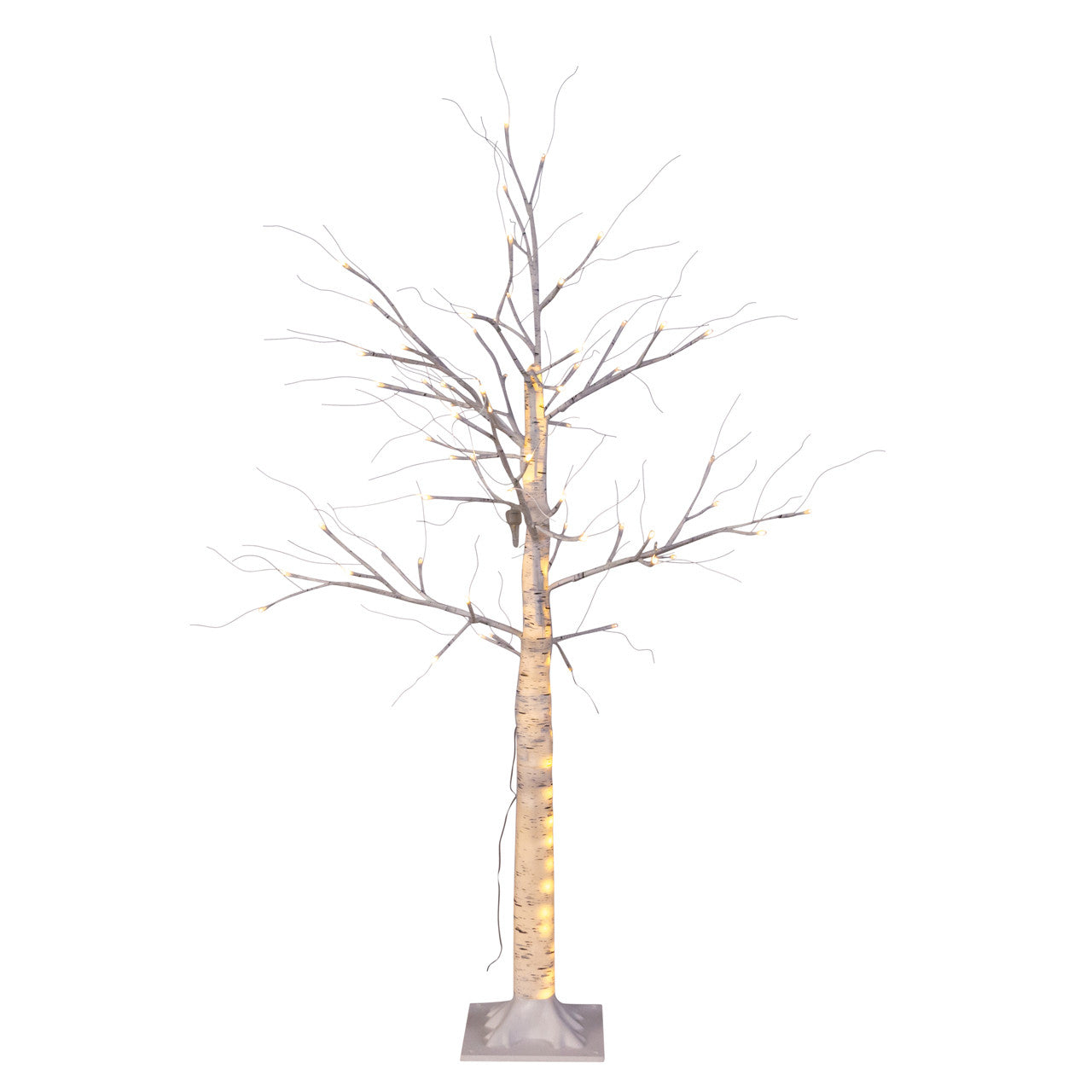 4' Pre-Lit Warm White LED White Birch Twig Tree