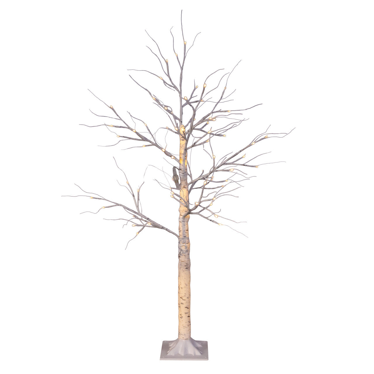 4' Pre-Lit Warm White LED White Birch Twig Tree
