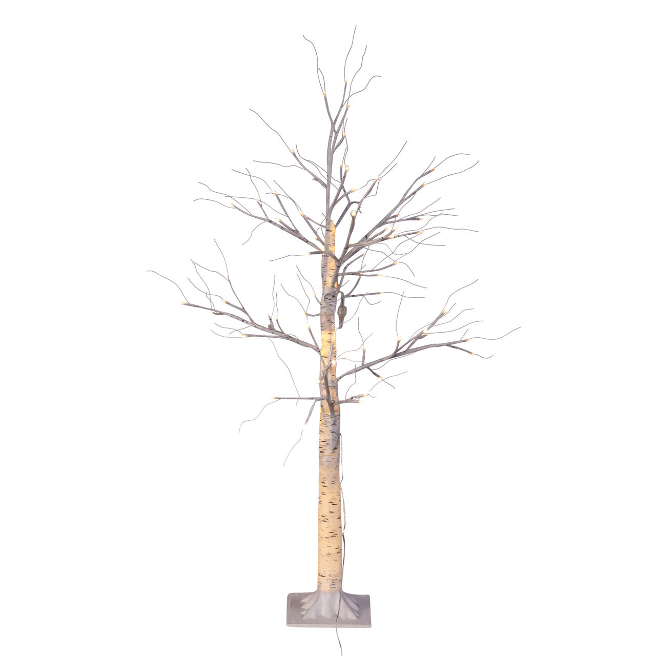 4' Pre-Lit Warm White LED White Birch Twig Tree