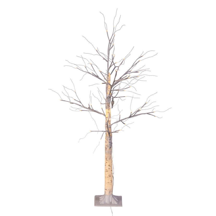 4' Pre-Lit Warm White LED White Birch Twig Tree