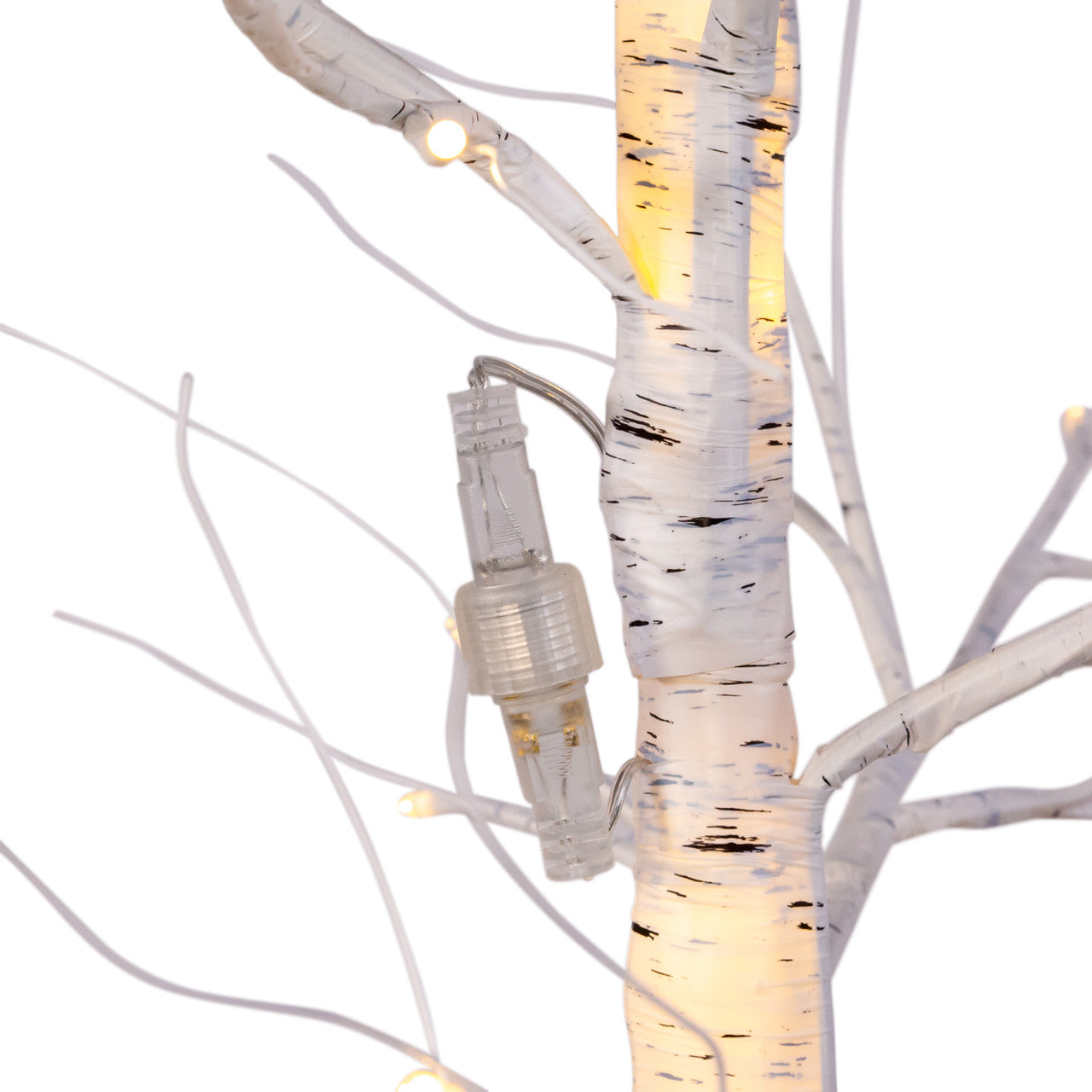 4' Pre-Lit Warm White LED White Birch Twig Tree