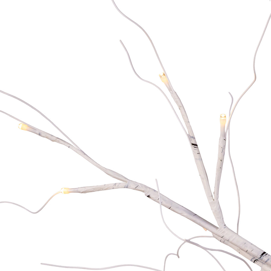 4' Pre-Lit Warm White LED White Birch Twig Tree