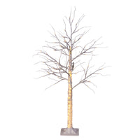 4' Pre-Lit Warm White LED White Birch Twig Tree