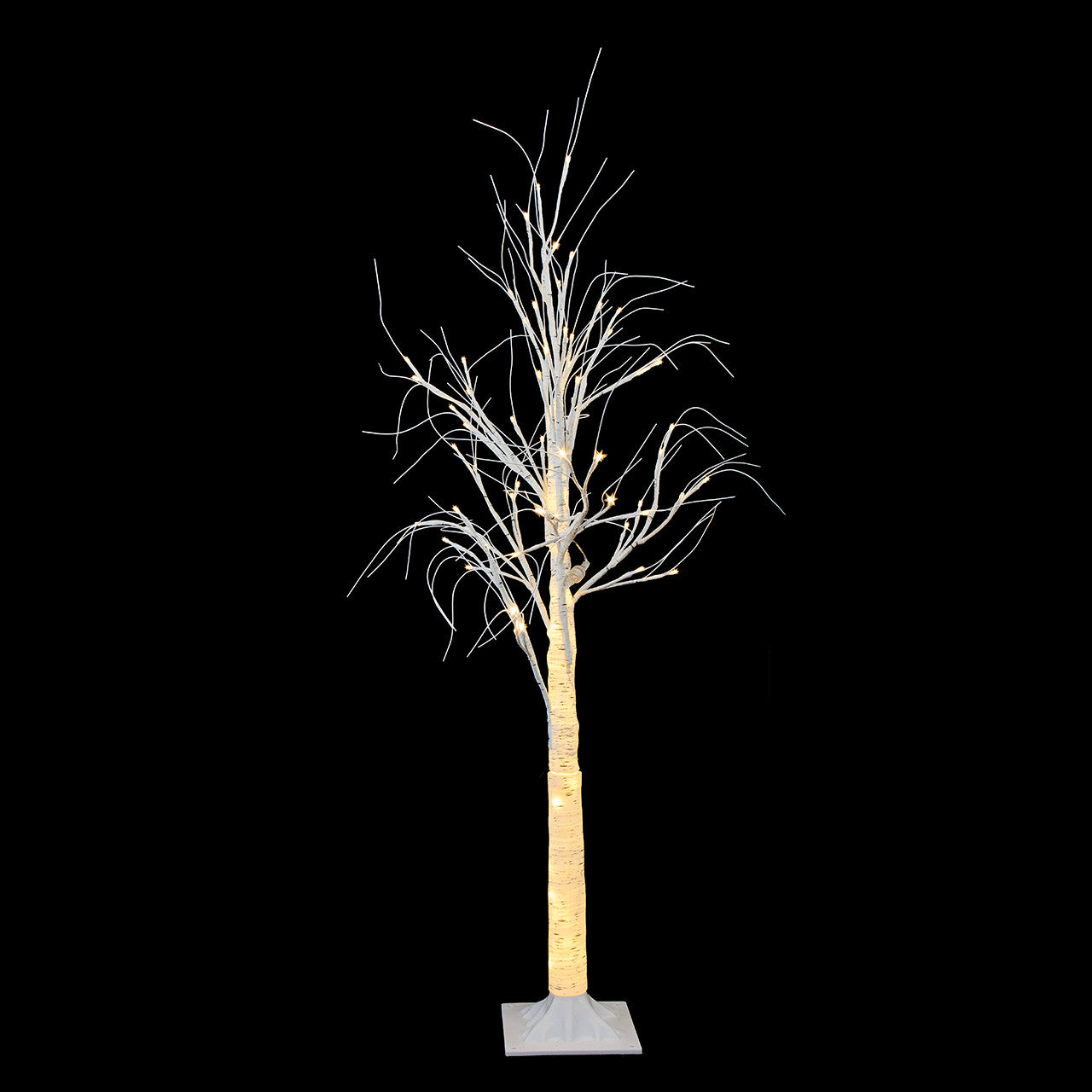 4' Pre-Lit Warm White LED White Birch Twig Tree