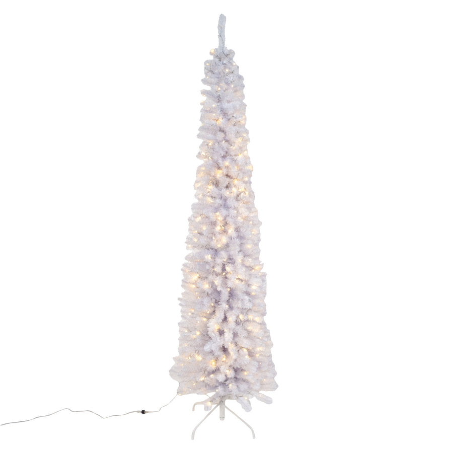 7' Pre-Lit LED Dual Color White Slim Tree