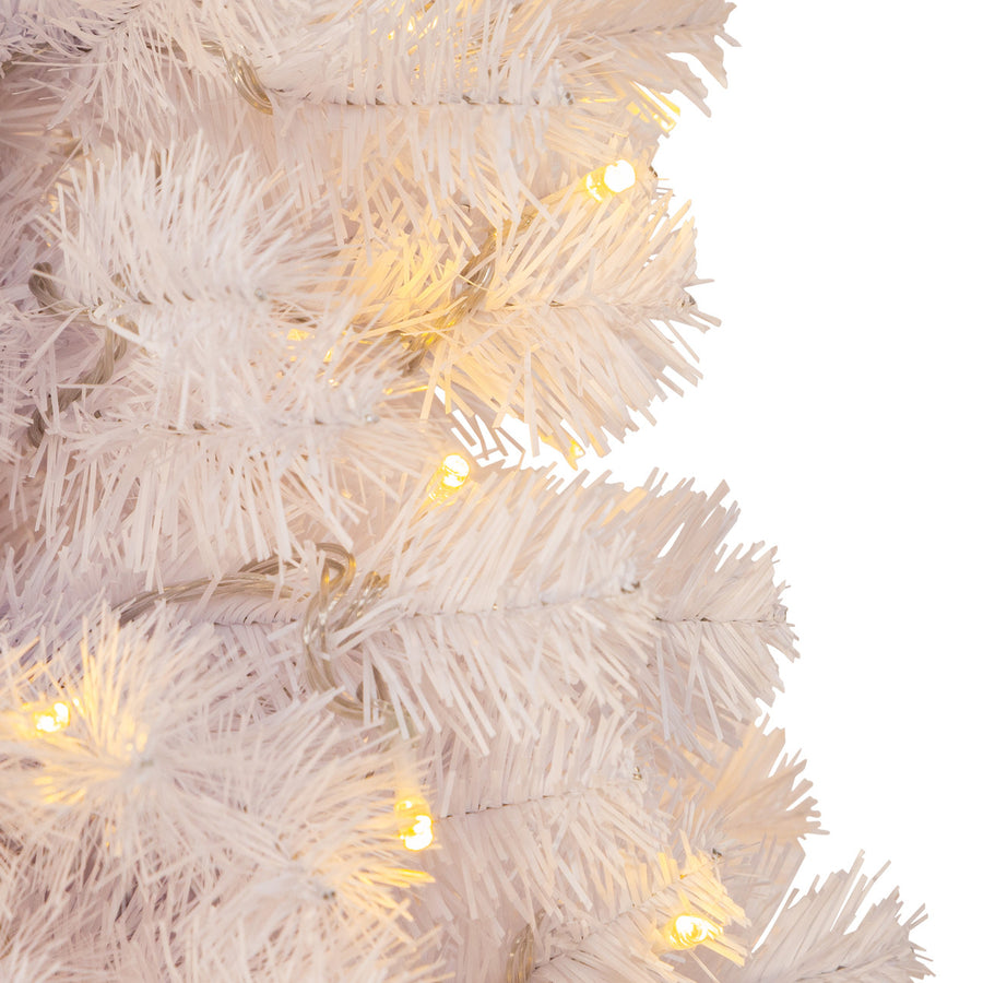 7' Pre-Lit LED Dual Color White Slim Tree